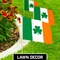 G128 50 Pack Handheld Ireland Shamrock Irish Stick Flags | 12x18 In | Printed 150D Polyester, Country Flag, Solid Wooden Stick, Spear Gold Tip